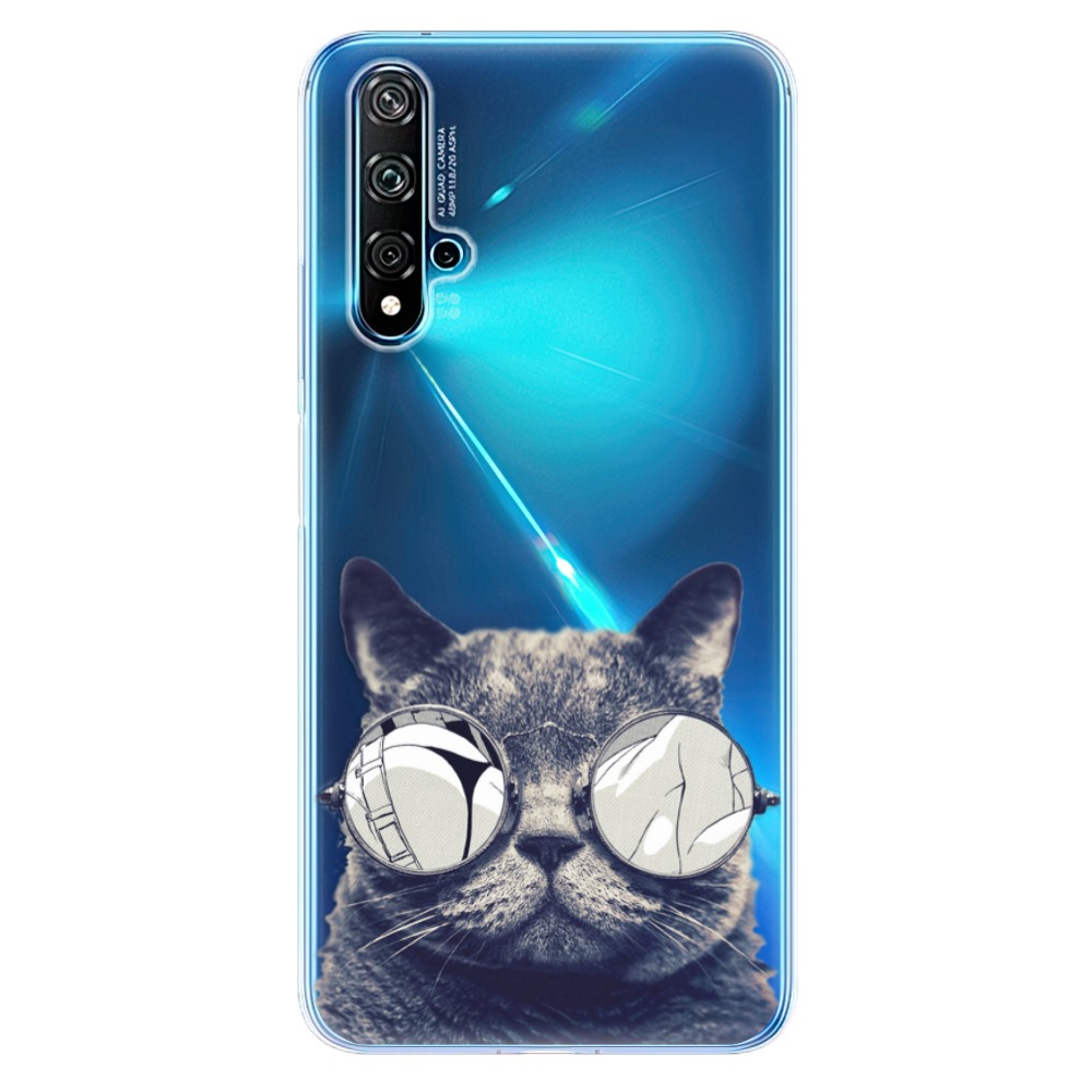 Odolné silikonové pouzdro iSaprio - Crazy Cat 01 na mobil Huawei Nova 5T / Honor 20 (Odolný silikonový kryt, obal, pouzdro iSaprio - Crazy Cat 01 na mobilní telefon Huawei Nova 5T / Honor 20)