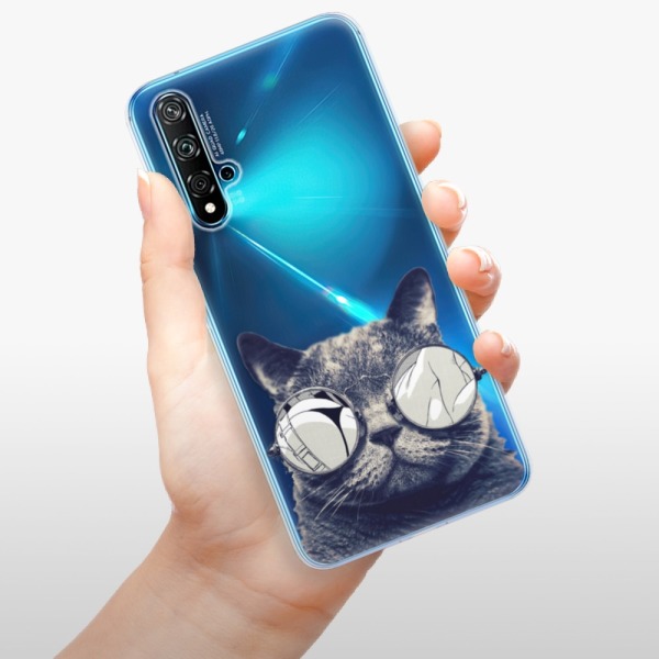 Silikonové pouzdro iSaprio - Huawei Nova 5T / Honor 20 - Crazy Cat 01