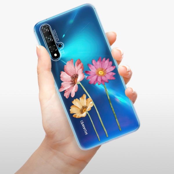 Silikonové pouzdro iSaprio - Huawei Nova 5T / Honor 20 - Three Flowers