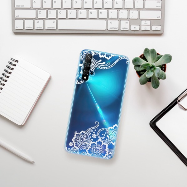Silikonové pouzdro iSaprio - Huawei Nova 5T / Honor 20 - White Lace 02