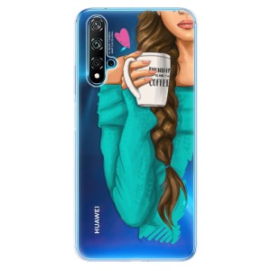 Odolné silikonové pouzdro iSaprio - My Coffe and Brunette Girl na mobil Huawei Nova 5T / Honor 20