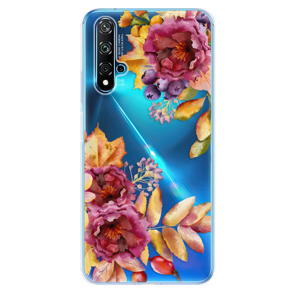 Odolné silikonové pouzdro iSaprio - Fall Flowers - Huawei Nova 5T