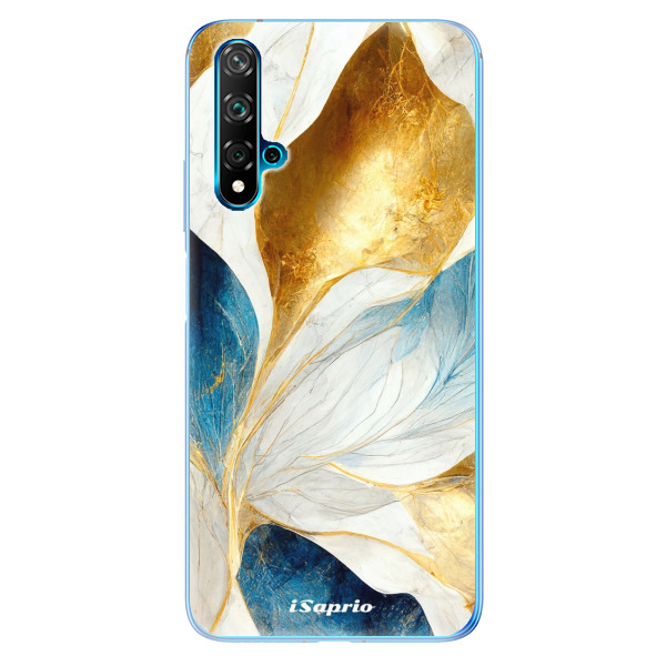 Odolné silikonové pouzdro iSaprio - Blue Leaves - Huawei Nova 5T