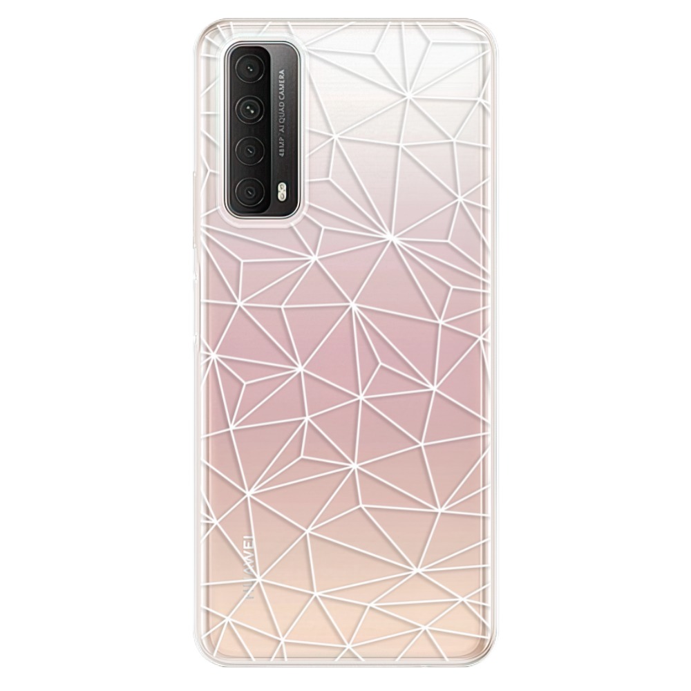 Odolné silikonové pouzdro iSaprio - Abstract Triangles 03 - white na mobil Huawei P Smart 2021 (Odolný silikonový kryt, obal, pouzdro iSaprio - Abstract Triangles 03 - white na mobilní telefon Huawei P Smart (2021))