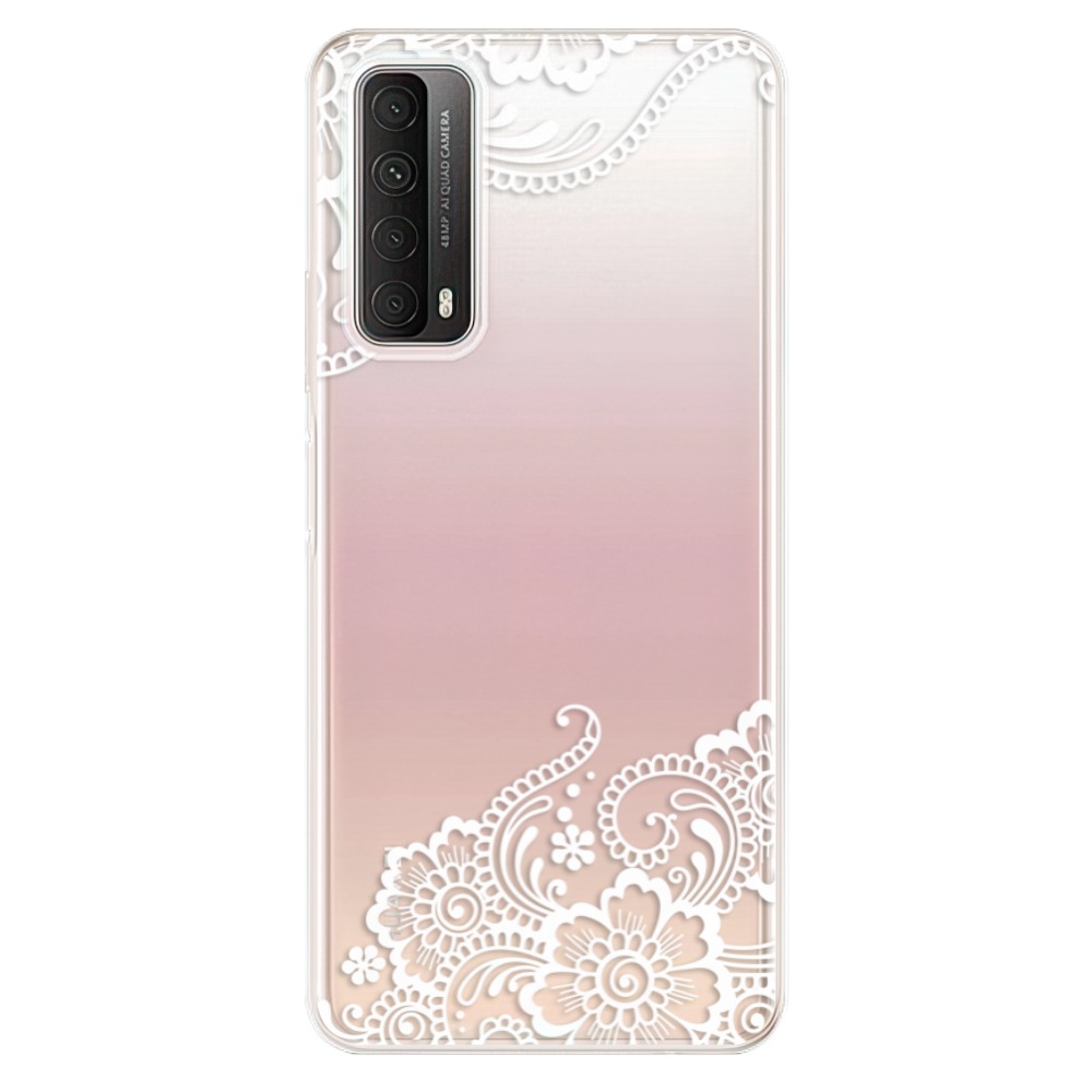 Odolné silikonové pouzdro iSaprio - White Lace 02 na mobil Huawei P Smart 2021 (Odolný silikonový kryt, obal, pouzdro iSaprio - White Lace 02 na mobilní telefon Huawei P Smart (2021))