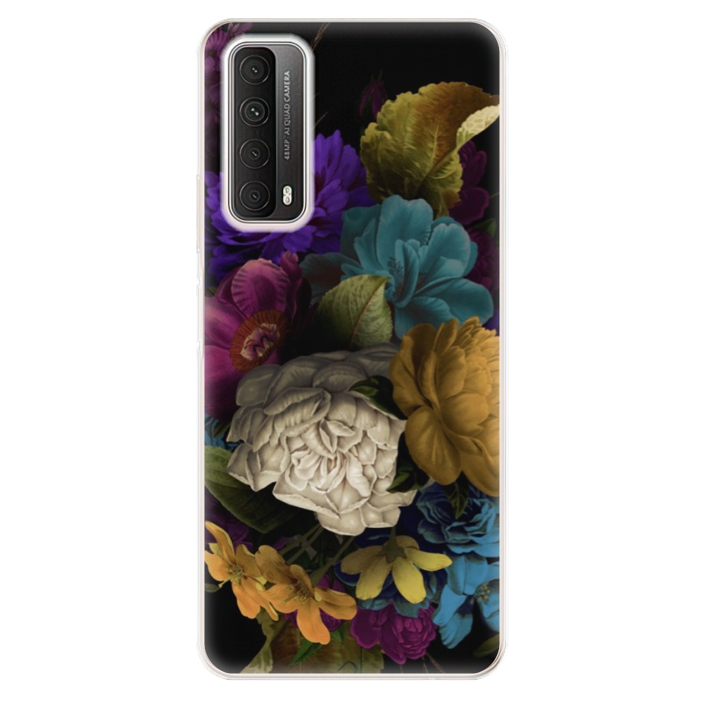 Odolné silikonové pouzdro iSaprio - Dark Flowers na mobil Huawei P Smart 2021 (Odolný silikonový kryt, obal, pouzdro iSaprio - Dark Flowers na mobilní telefon Huawei P Smart (2021))