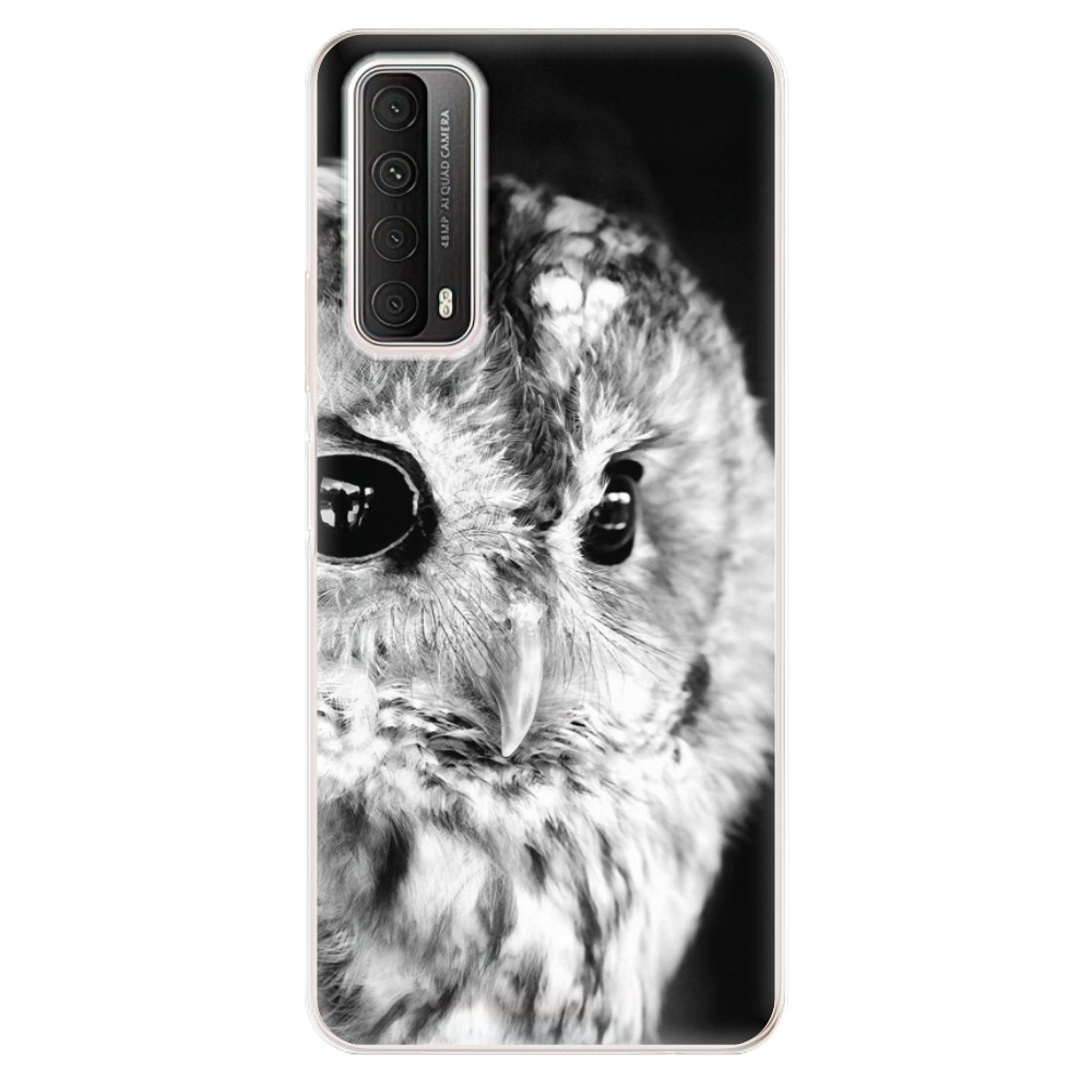 Odolné silikonové pouzdro iSaprio - BW Owl na mobil Huawei P Smart 2021 (Odolný silikonový kryt, obal, pouzdro iSaprio - BW Owl na mobilní telefon Huawei P Smart (2021))