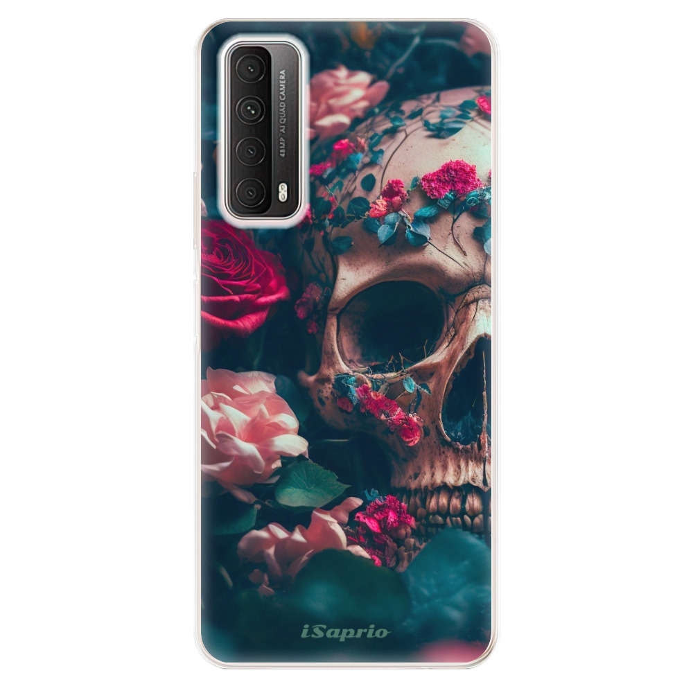 Odolné silikonové pouzdro iSaprio - Skull in Roses - Huawei P Smart 2021