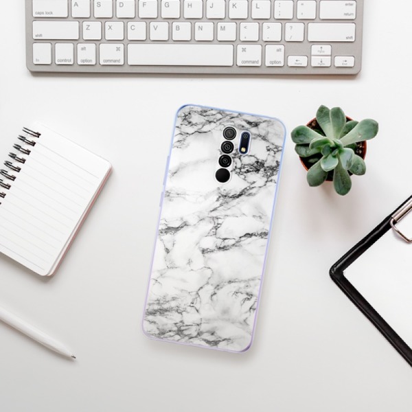 Silikonové pouzdro iSaprio - Xiaomi Redmi 9 - White Marble 01