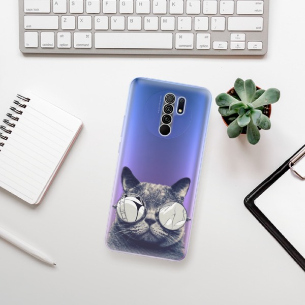 Silikonové pouzdro iSaprio - Xiaomi Redmi 9 - Crazy Cat 01
