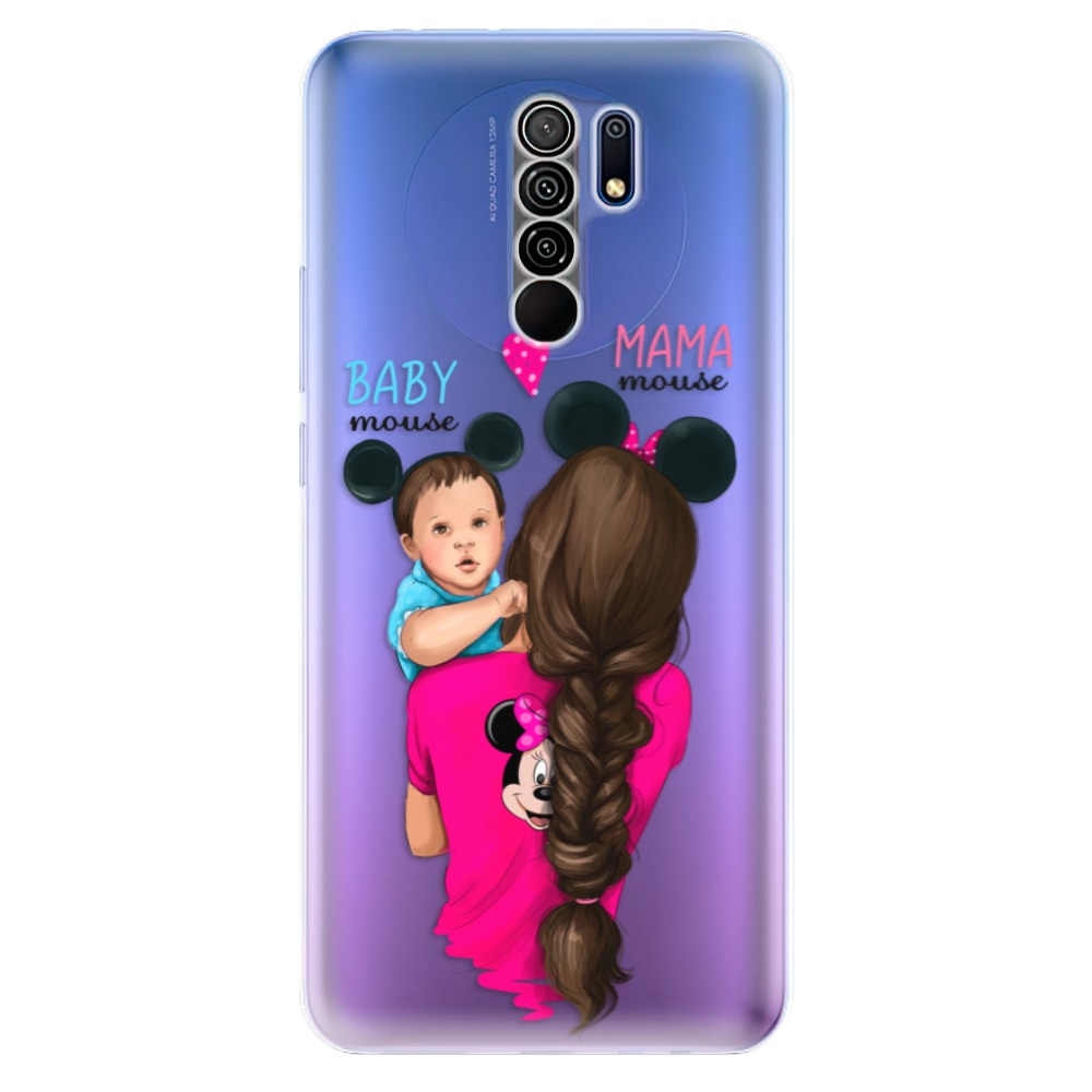 Odolné silikonové pouzdro iSaprio - Mama Mouse Brunette and Boy - Xiaomi Redmi 9