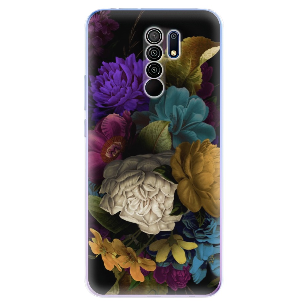 Odolné silikonové pouzdro iSaprio - Dark Flowers - Xiaomi Redmi 9