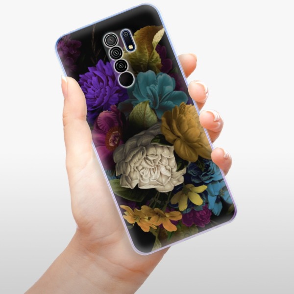 Silikonové pouzdro iSaprio - Xiaomi Redmi 9 - Dark Flowers