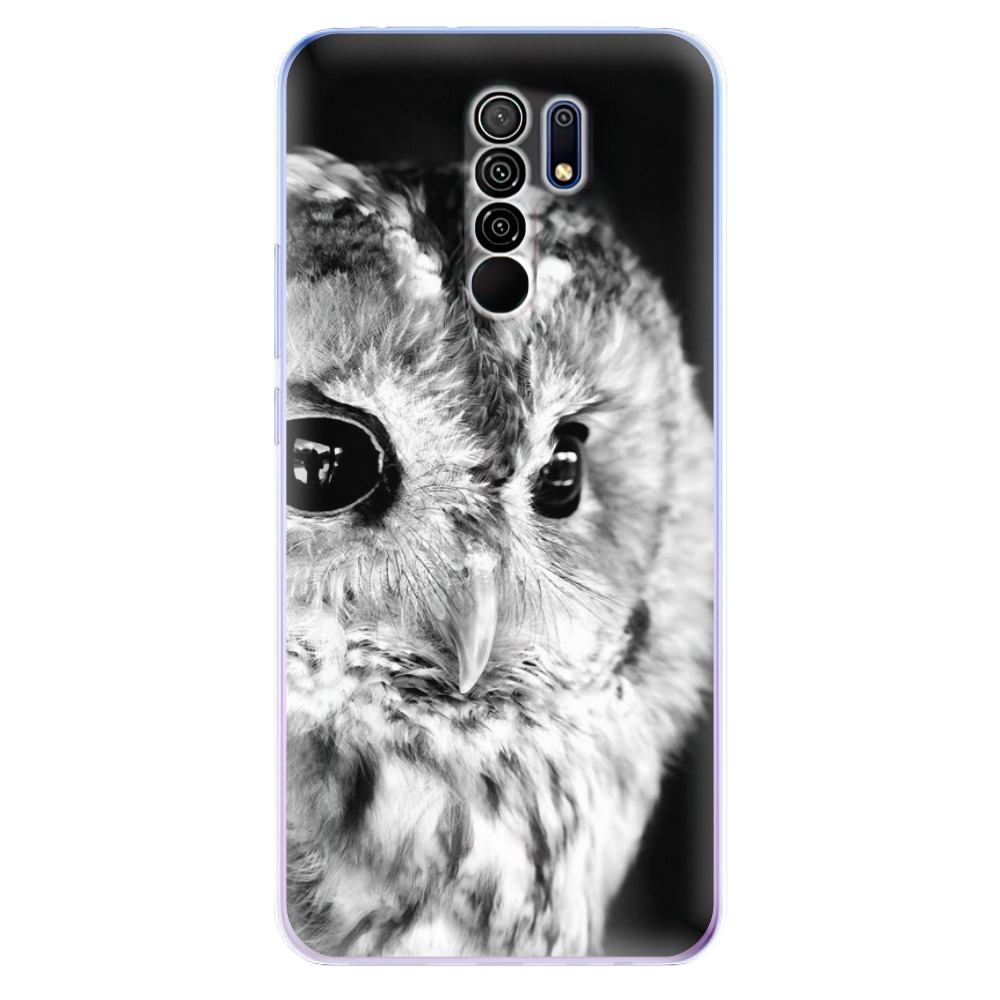 Odolné silikonové pouzdro iSaprio - BW Owl na mobil Xiaomi Redmi 9 - výprodej