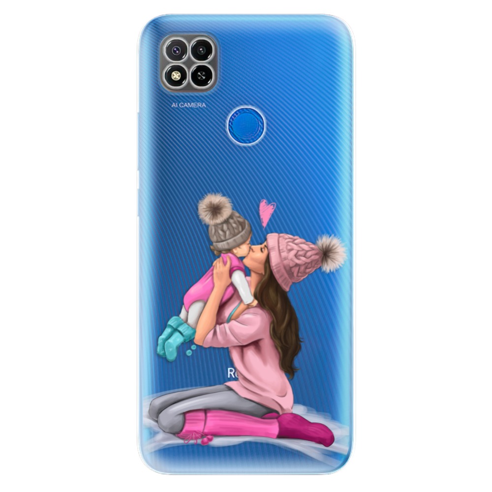 Odolné silikonové pouzdro iSaprio - Kissing Mom - Brunette and Girl - Xiaomi Redmi 9C