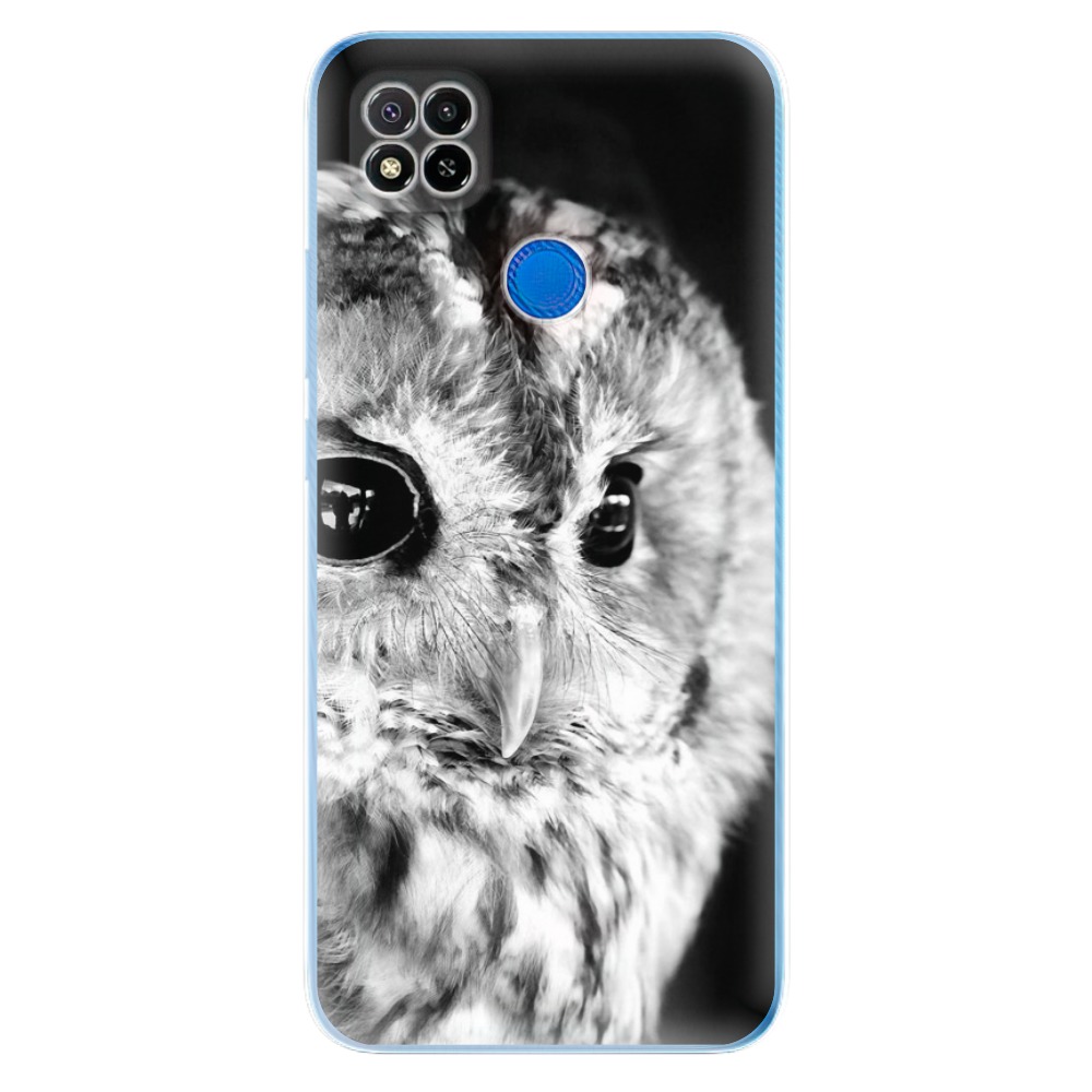 Odolné silikonové pouzdro iSaprio - BW Owl na mobil Xiaomi Redmi 9C (Odolný silikonový kryt, obal, pouzdro iSaprio - BW Owl na mobilní telefon Xiaomi Redmi 9C)
