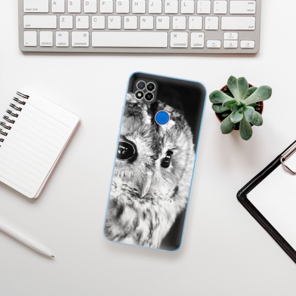 Silikonové pouzdro iSaprio - Xiaomi Redmi 9C - BW Owl