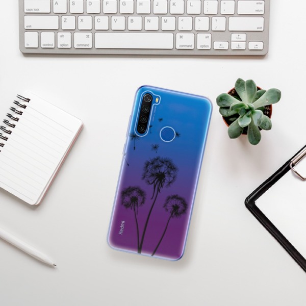 Silikonové pouzdro iSaprio - Xiaomi Redmi Note 8T - Three Dandelions black
