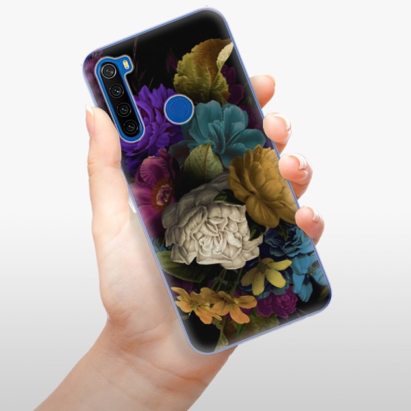 Silikonové pouzdro iSaprio - Xiaomi Redmi Note 8T - Dark Flowers