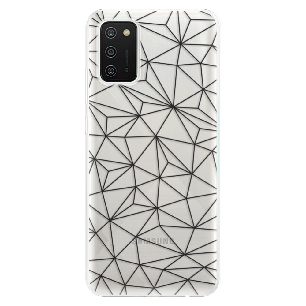 Odolné silikonové pouzdro iSaprio - Abstract Triangles 03 - black - Samsung Galaxy A02s