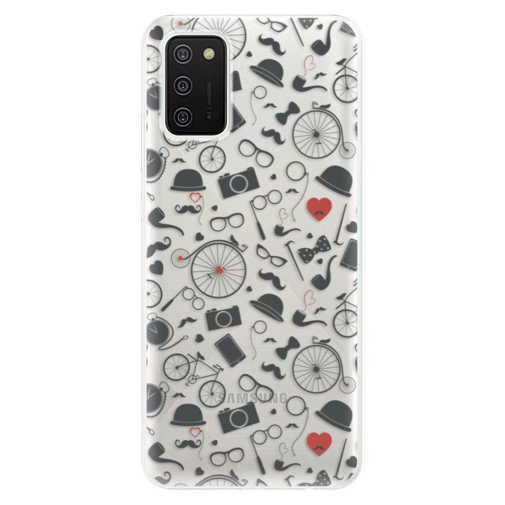 Odolné silikonové pouzdro iSaprio - Vintage Pattern 01 - black - Samsung Galaxy A02s