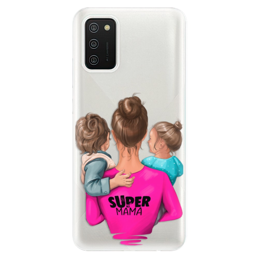 Odolné silikonové pouzdro iSaprio - Super Mama - Boy and Girl - Samsung Galaxy A02s