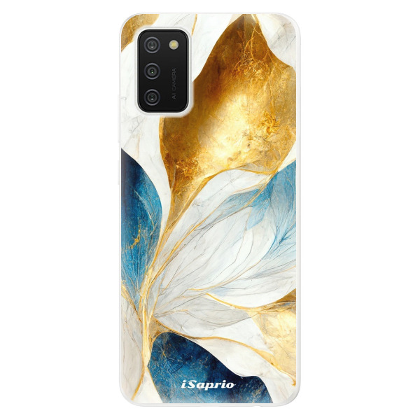 Odolné silikonové pouzdro iSaprio - Blue Leaves - Samsung Galaxy A02s