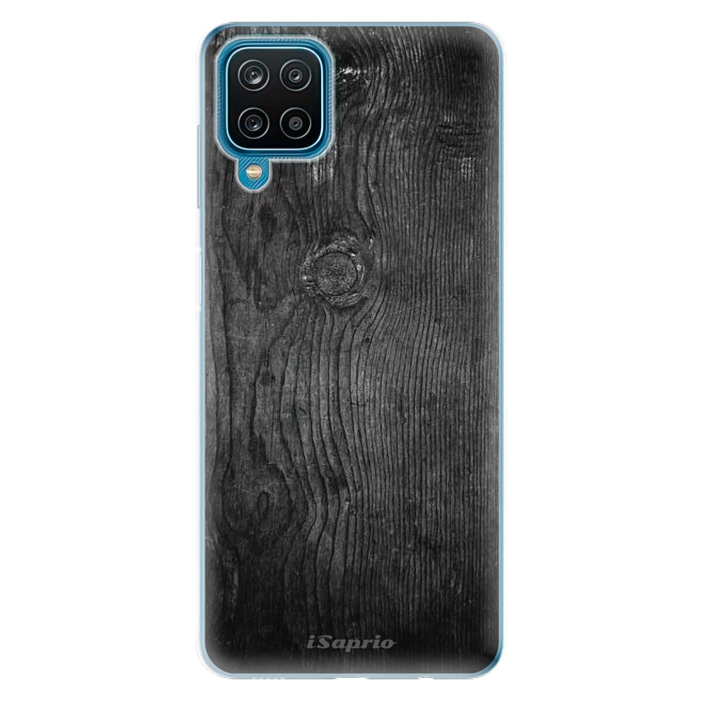 Odolné silikonové pouzdro iSaprio - Black Wood 13 na mobil Samsung Galaxy A12 (Odolný silikonový kryt, obal, pouzdro iSaprio - Black Wood 13 na mobilní telefon Samsung Galaxy A12)