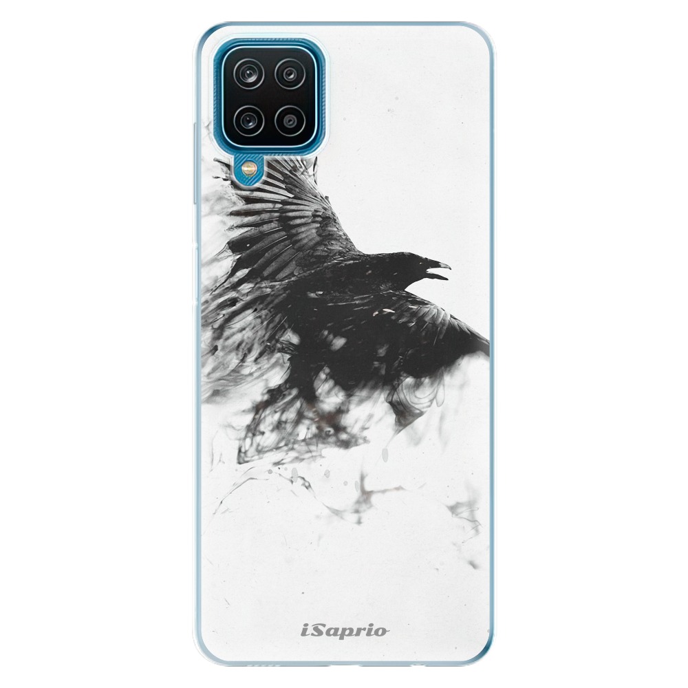Odolné silikonové pouzdro iSaprio - Dark Bird 01 na mobil Samsung Galaxy A12 (Odolný silikonový kryt, obal, pouzdro iSaprio - Dark Bird 01 na mobilní telefon Samsung Galaxy A12)