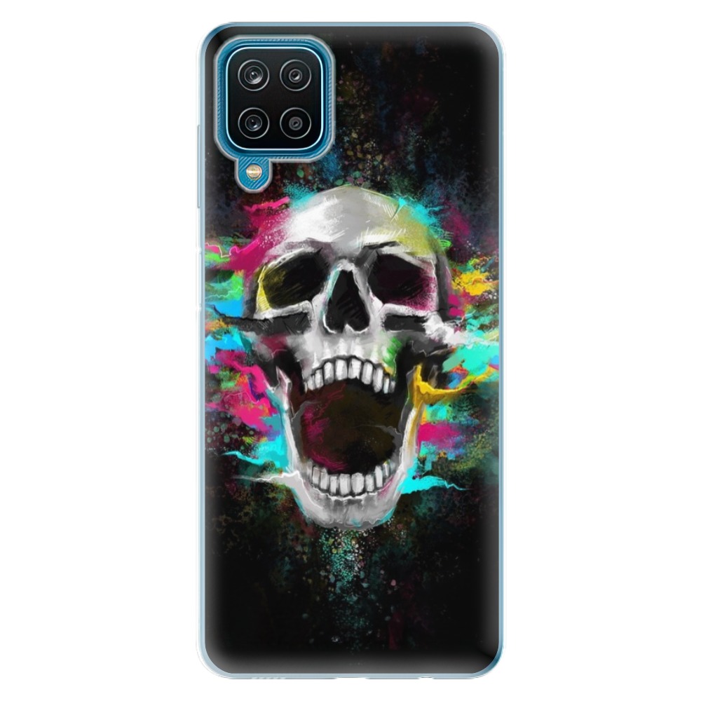 Odolné silikonové pouzdro iSaprio - Skull in Colors na mobil Samsung Galaxy A12 (Odolný silikonový kryt, obal, pouzdro iSaprio - Skull in Colors na mobilní telefon Samsung Galaxy A12)
