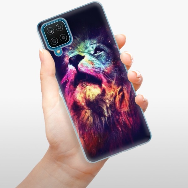 Silikonové pouzdro iSaprio - Samsung Galaxy A12 - Lion in Colors