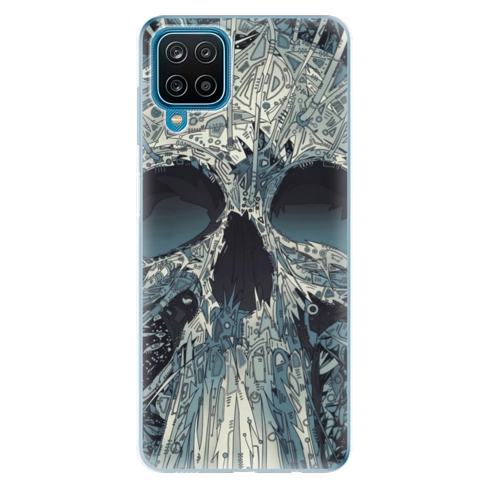 Odolné silikonové pouzdro iSaprio - Abstract Skull na mobil Samsung Galaxy A12 (Odolný silikonový kryt, obal, pouzdro iSaprio - Abstract Skull na mobilní telefon Samsung Galaxy A12)