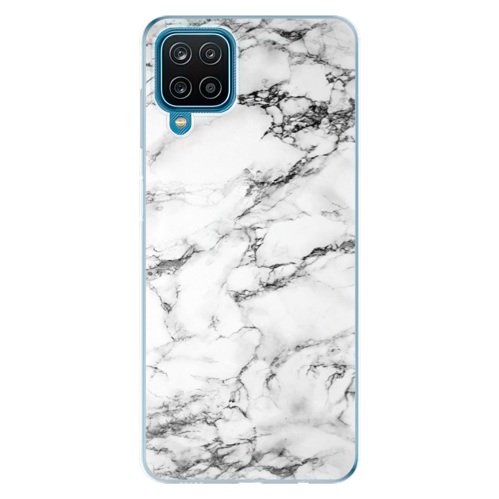 Odolné silikonové pouzdro iSaprio - White Marble 01 na mobil Samsung Galaxy A12 (Odolný silikonový kryt, obal, pouzdro iSaprio - White Marble 01 na mobilní telefon Samsung Galaxy A12)