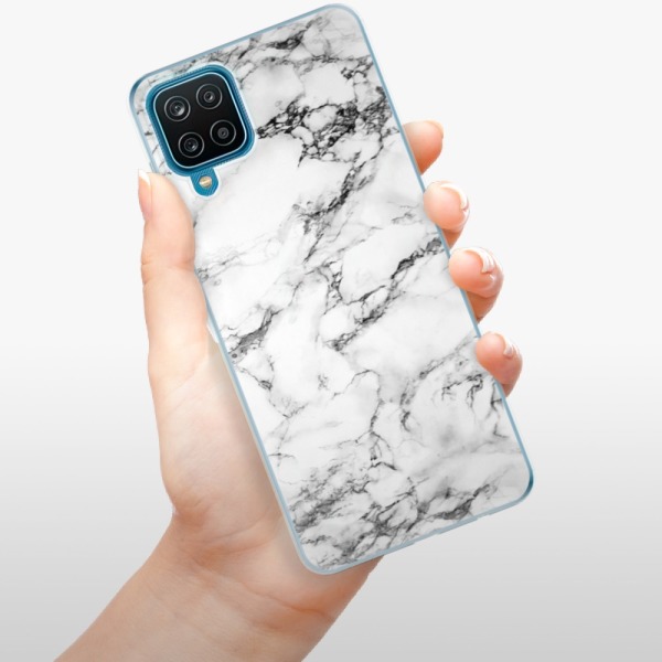 Silikonové pouzdro iSaprio - Samsung Galaxy A12 - White Marble 01