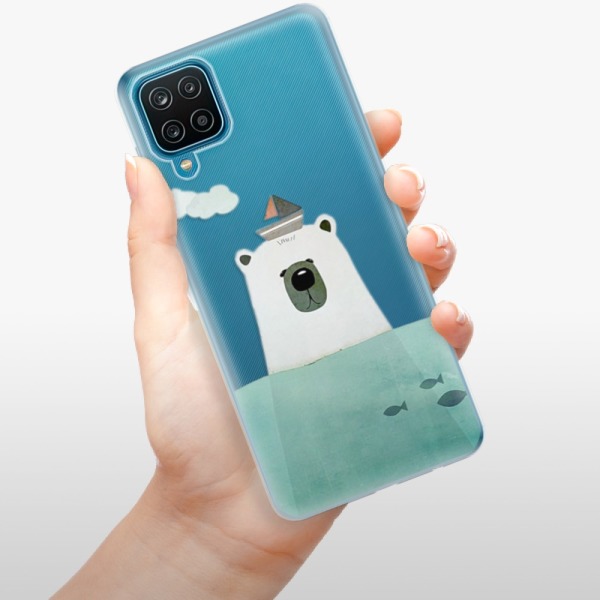 Silikonové pouzdro iSaprio - Samsung Galaxy A12 - Bear With Boat