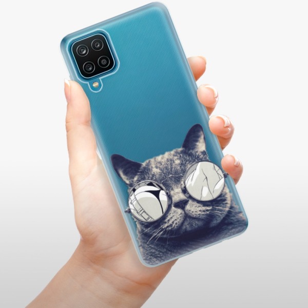 Silikonové pouzdro iSaprio - Samsung Galaxy A12 - Crazy Cat 01
