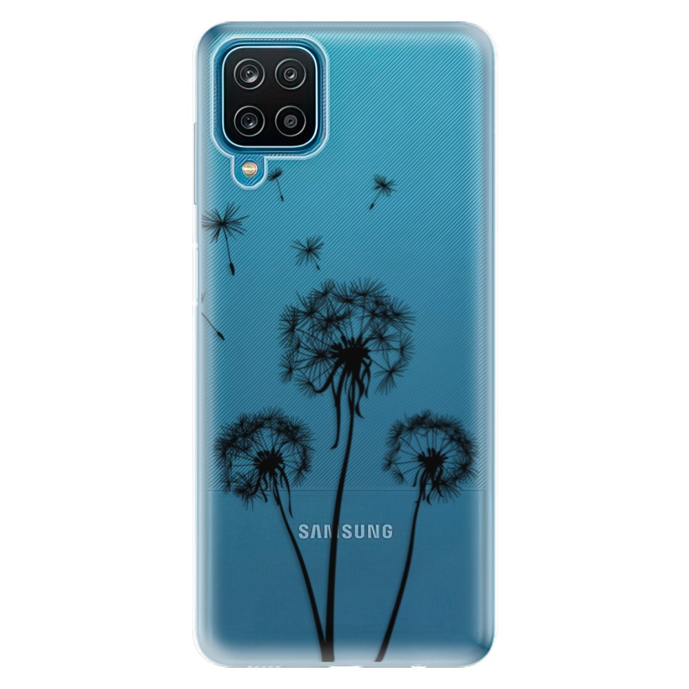 Odolné silikonové pouzdro iSaprio - Three Dandelions - black - Samsung Galaxy A12