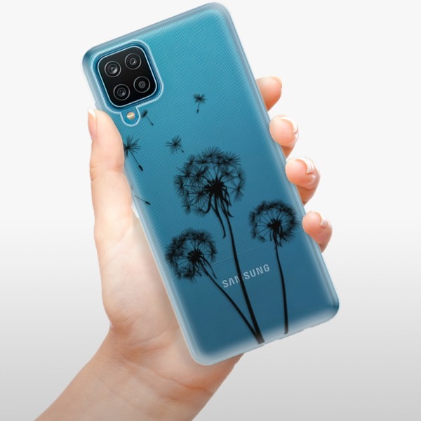Silikonové pouzdro iSaprio - Samsung Galaxy A12 - Three Dandelions black