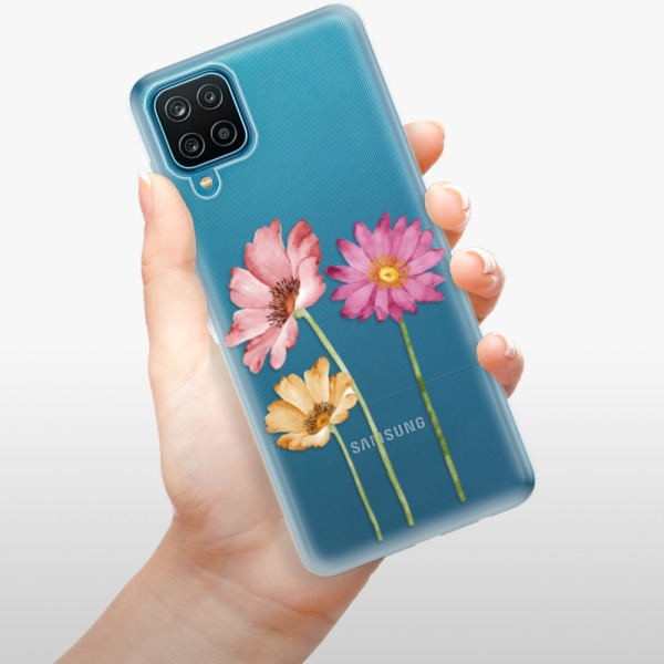 Silikonové pouzdro iSaprio - Samsung Galaxy A12 - Three Flowers