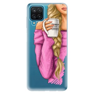 Odolné silikonové pouzdro iSaprio - My Coffe and Blond Girl na mobil Samsung Galaxy M12