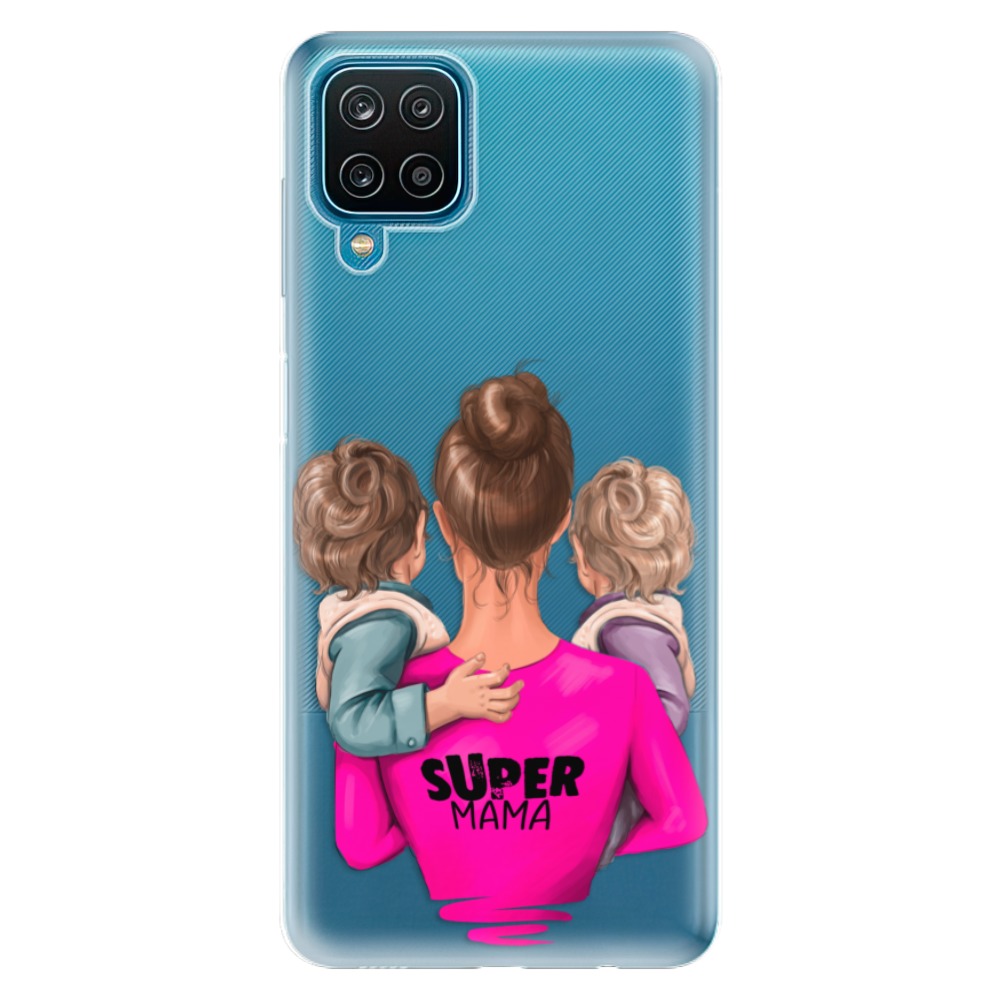 Odolné silikonové pouzdro iSaprio - Super Mama - Two Boys - Samsung Galaxy A12