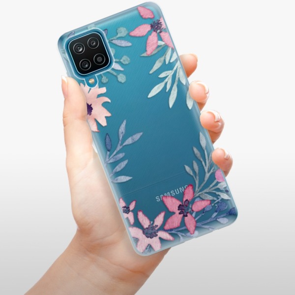 Silikonové pouzdro iSaprio - Samsung Galaxy A12 - Leaves and Flowers