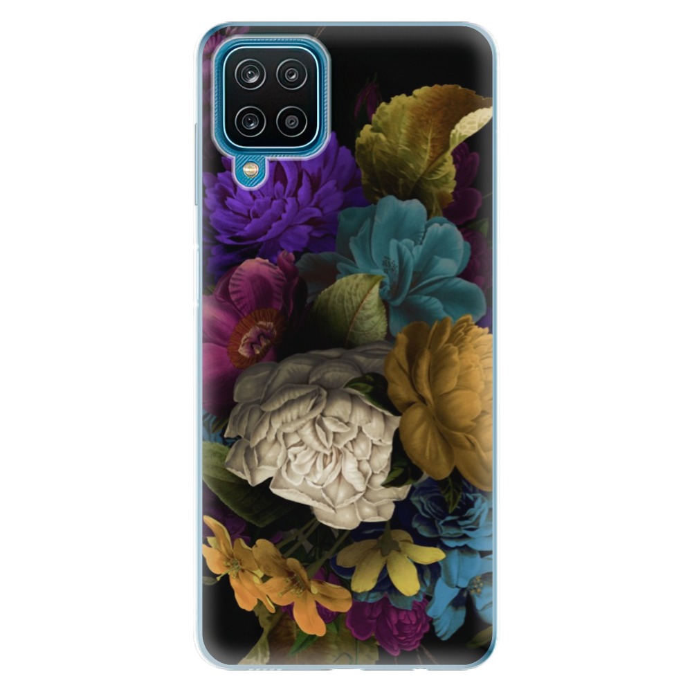 Odolné silikonové pouzdro iSaprio - Dark Flowers na mobil Samsung Galaxy A12 (Odolný silikonový kryt, obal, pouzdro iSaprio - Dark Flowers na mobilní telefon Samsung Galaxy A12)