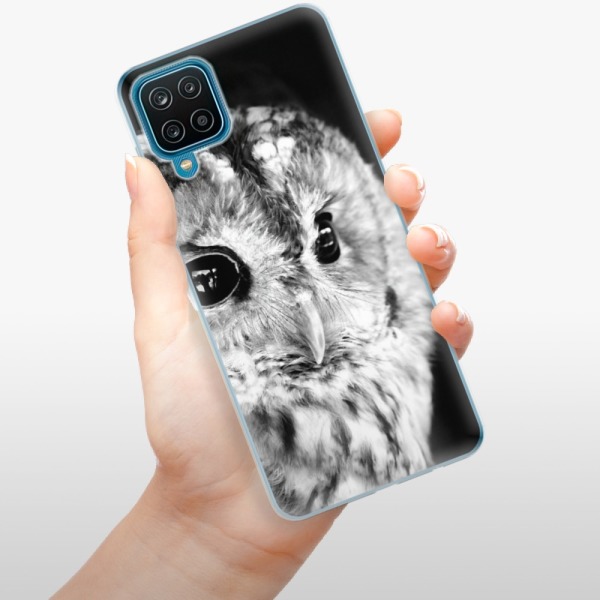 Silikonové pouzdro iSaprio - Samsung Galaxy A12 - BW Owl