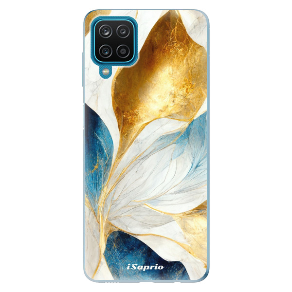 Odolné silikonové pouzdro iSaprio - Blue Leaves - Samsung Galaxy A12