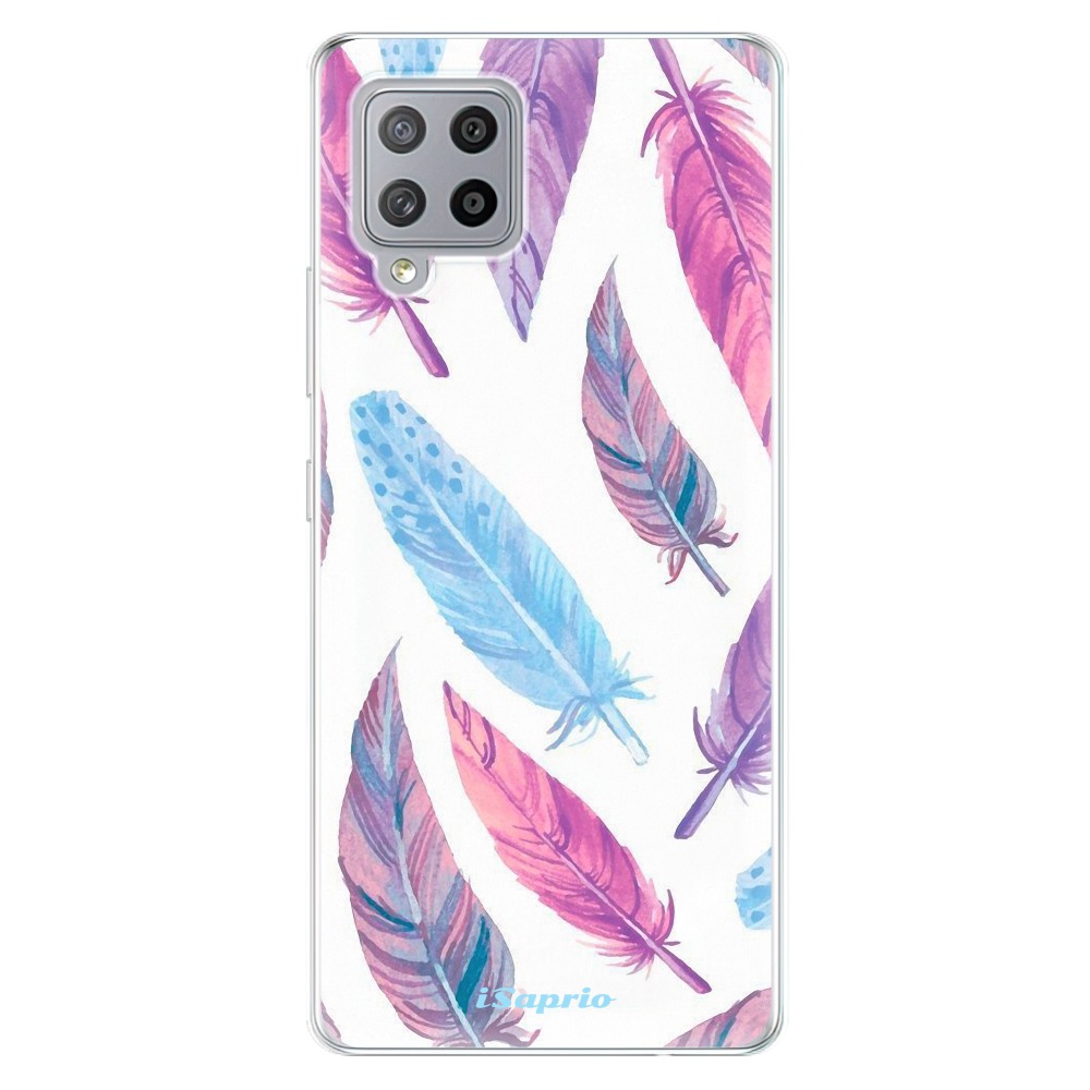 Odolné silikonové pouzdro iSaprio - Feather Pattern 10 na mobil Samsung Galaxy A42 5G (Odolný silikonový kryt, obal, pouzdro iSaprio - Feather Pattern 10 na mobilní telefon Samsung Galaxy A42 5G)