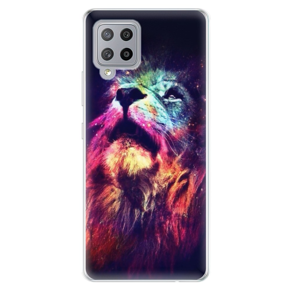 Odolné silikonové pouzdro iSaprio - Lion in Colors na mobil Samsung Galaxy A42 5G (Odolný silikonový kryt, obal, pouzdro iSaprio - Lion in Colors na mobilní telefon Samsung Galaxy A42 5G)