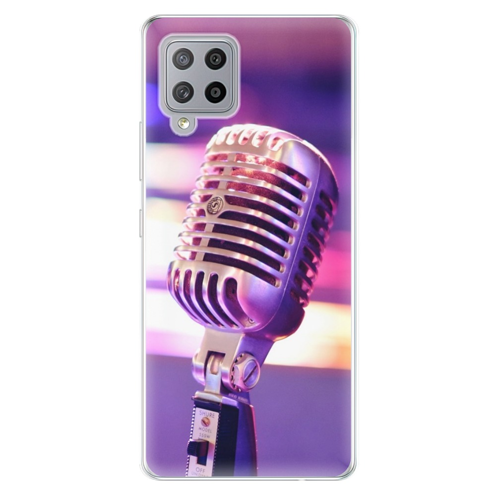 Odolné silikonové pouzdro iSaprio - Vintage Microphone - Samsung Galaxy A42
