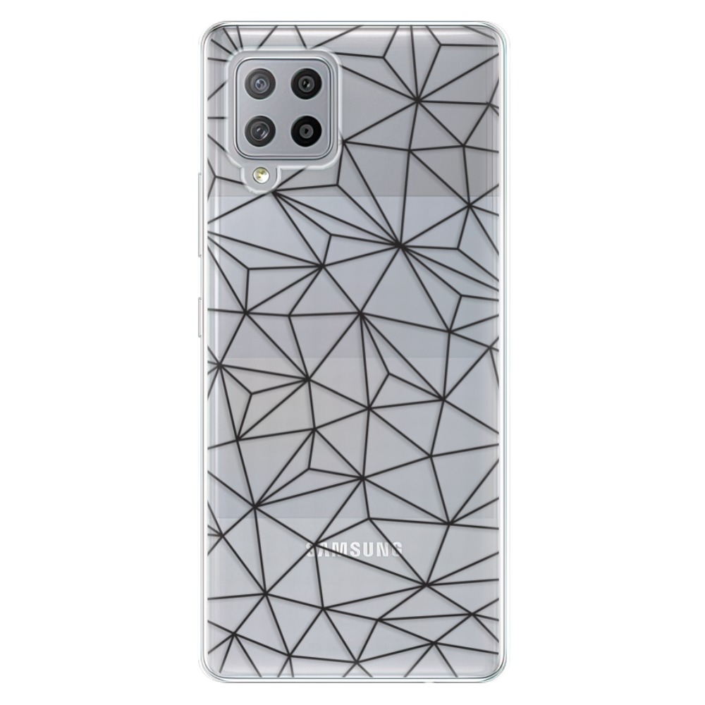 Odolné silikonové pouzdro iSaprio - Abstract Triangles 03 - black na mobil Samsung Galaxy A42 5G (Odolný silikonový kryt, obal, pouzdro iSaprio - Abstract Triangles 03 - black na mobilní telefon Samsung Galaxy A42 5G)