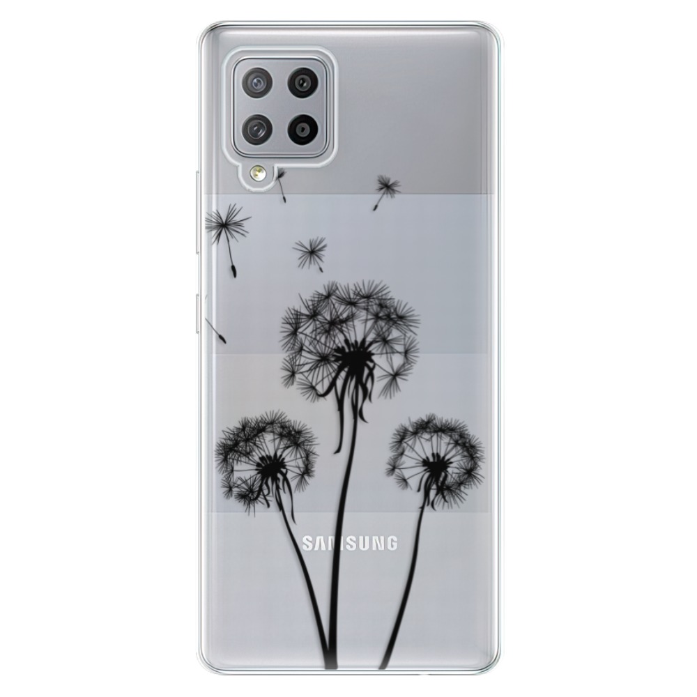 Odolné silikonové pouzdro iSaprio - Three Dandelions - black na mobil Samsung Galaxy A42 5G (Odolný silikonový kryt, obal, pouzdro iSaprio - Three Dandelions - black na mobilní telefon Samsung Galaxy A42 5G)